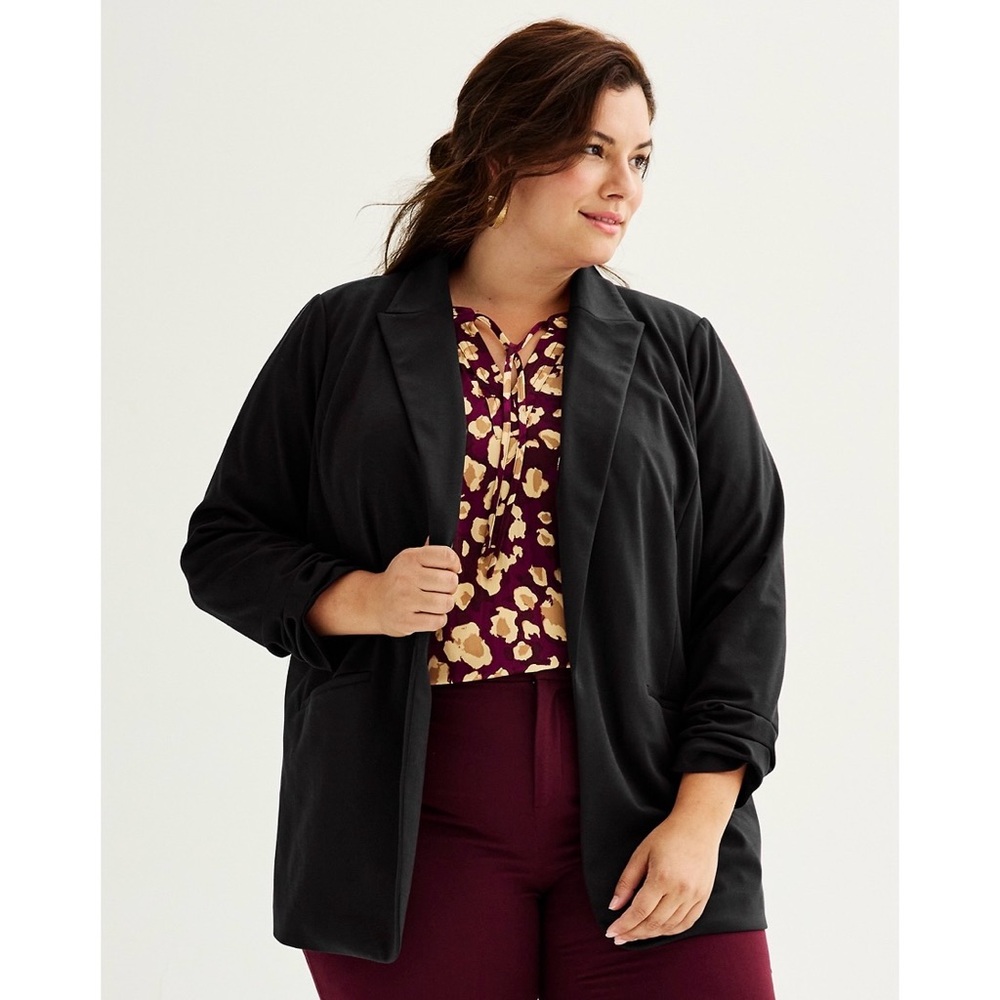 NWT Nine West Knit Closureless Blazer Black Plus Size 4X
